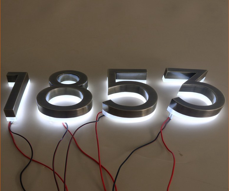 Frontlit Led Sign Brushed Stainless Steel Edge 236